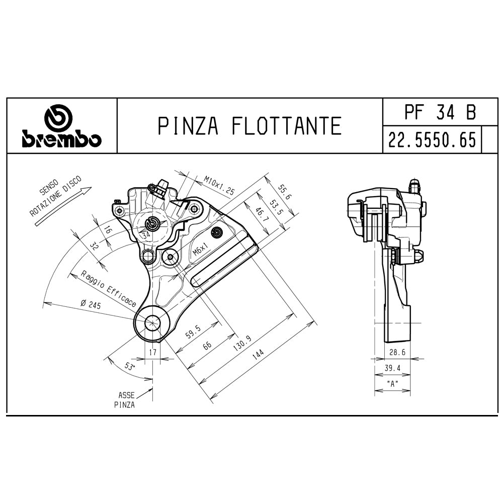 BREMBO - PINZA FLOTTANTE BREMBO 22555065