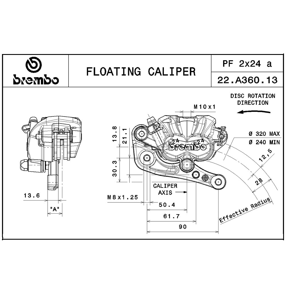 BREMBO - PINZA FLOTTANTE BREMBO 22A36013