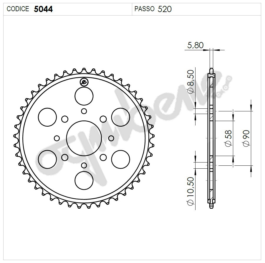 KIT TRASMISSIONE TROFEO KTM Cod. 256114000