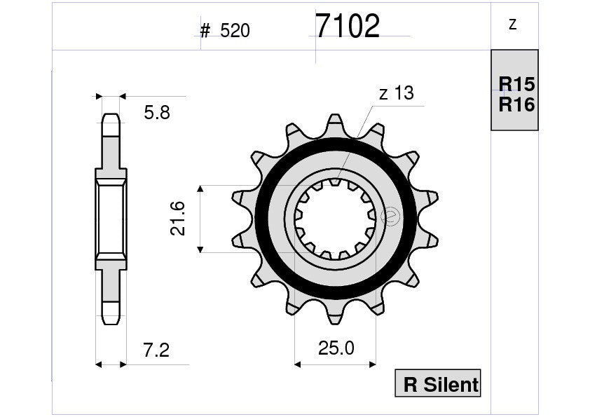 KIT TRASMISSIONE TROFEO KAWASAKI Cod. 256347000