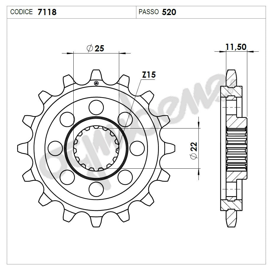 KIT TRASMISSIONE TROFEO KTM Cod. 253922000