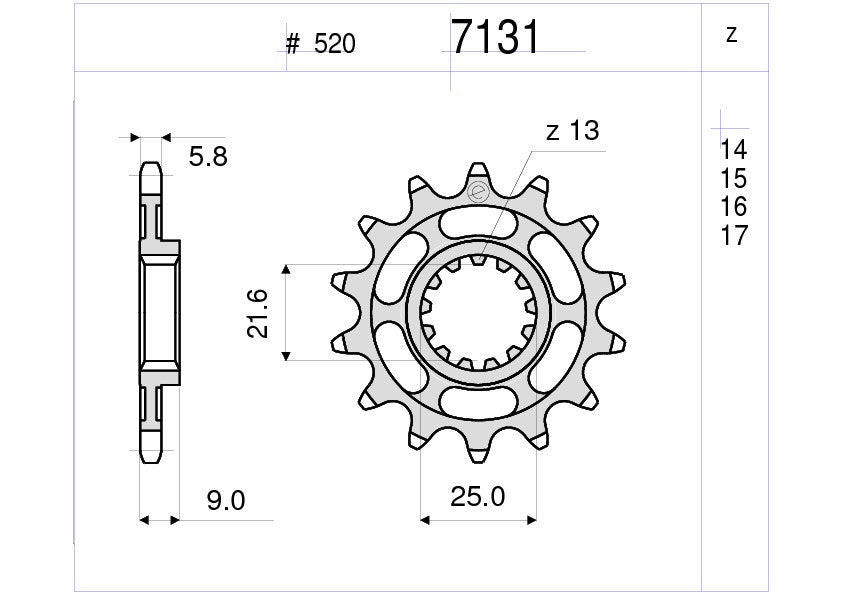 KIT TRASMISSIONE TROFEO KAWASAKI Cod. 255988000