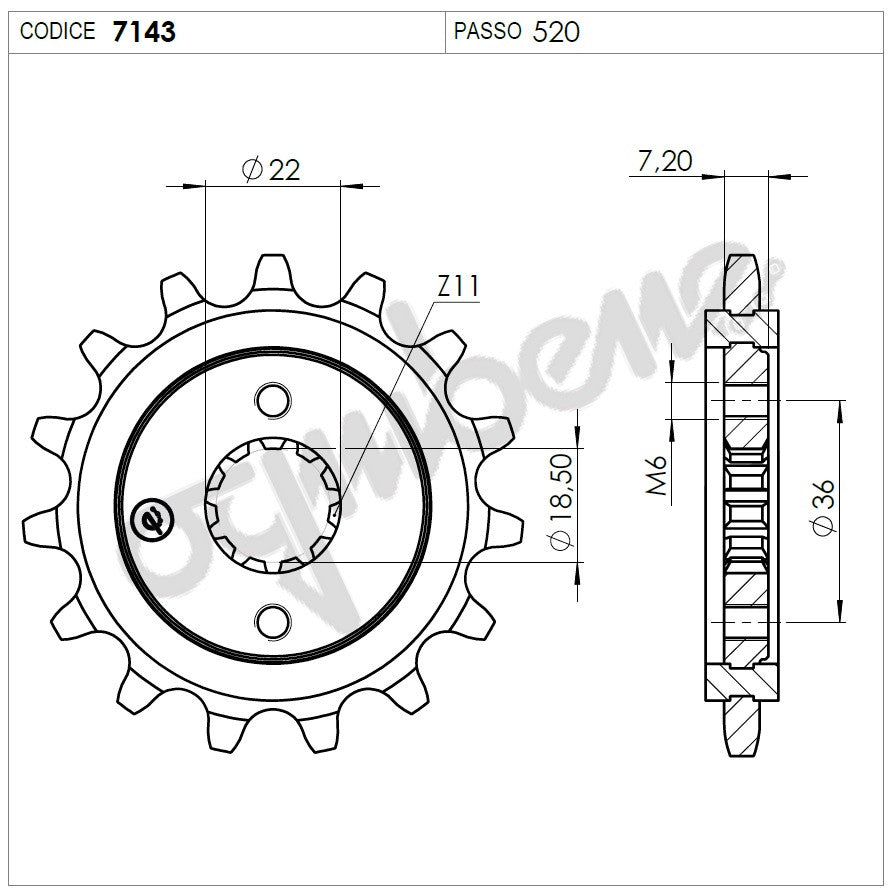 KIT TRASMISSIONE TROFEO HONDA  Cod. 256262000