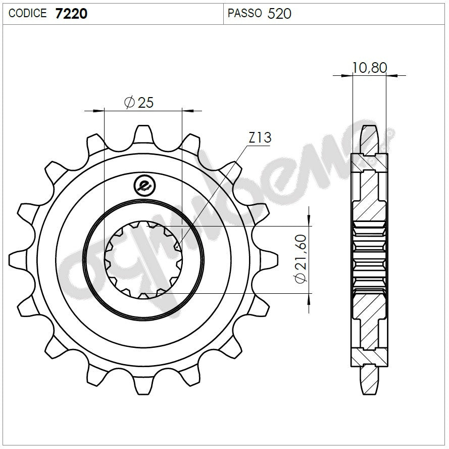 KIT TRASMISSIONE TROFEO YAMAHA Cod. 256316000