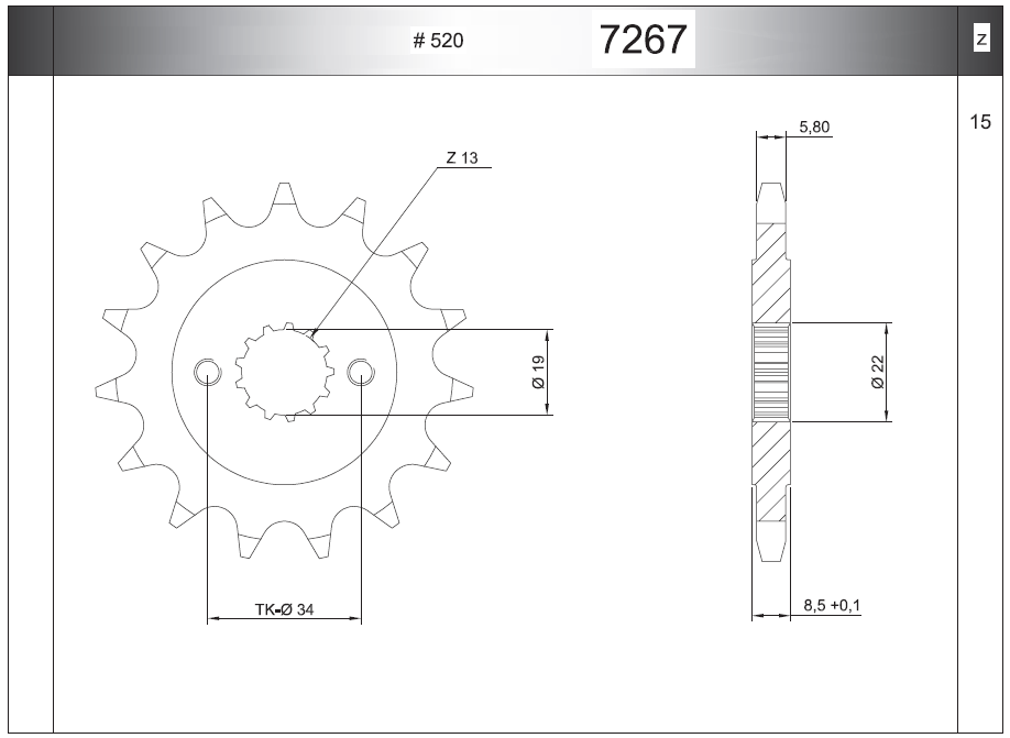 KIT TRASMISSIONE TROFEO HUSQVARNA Cod. 256036000