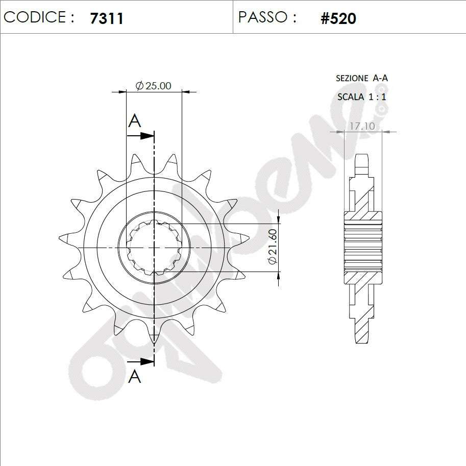 KIT TRASMISSIONE TROFEO HONDA  Cod. 256046000