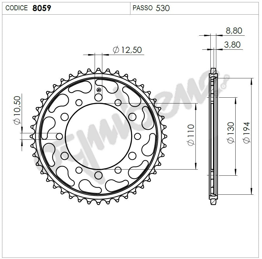 KIT TRASMISSIONE TROFEO YAMAHA Cod. 255724000