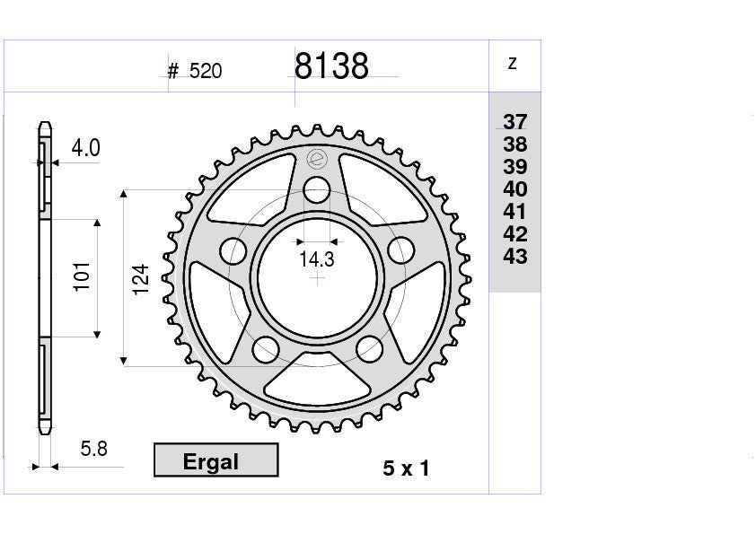 KIT TRASMISSIONE DID RACING KTM Cod. 37A181