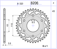Carica l&#39;immagine nel visualizzatore di Gallery, KIT TRASMISSIONE TROFEO HUSQVARNA Cod. 256036000