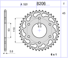 Carica l&#39;immagine nel visualizzatore di Gallery, KIT TRASMISSIONE TROFEO KTM Cod. 256307000