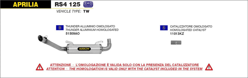 ARROW  IMPIANTO SCARICO APRILIA RS4 125 '11/16