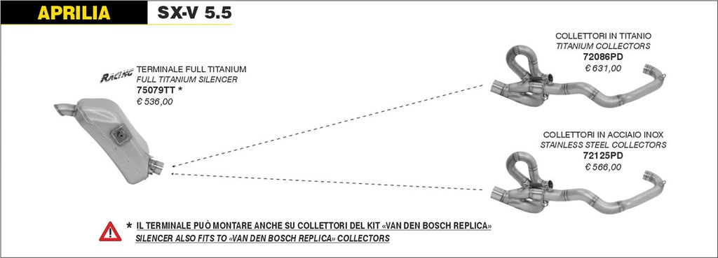 Collettori Aprilia SX-V 5.5 '07/14