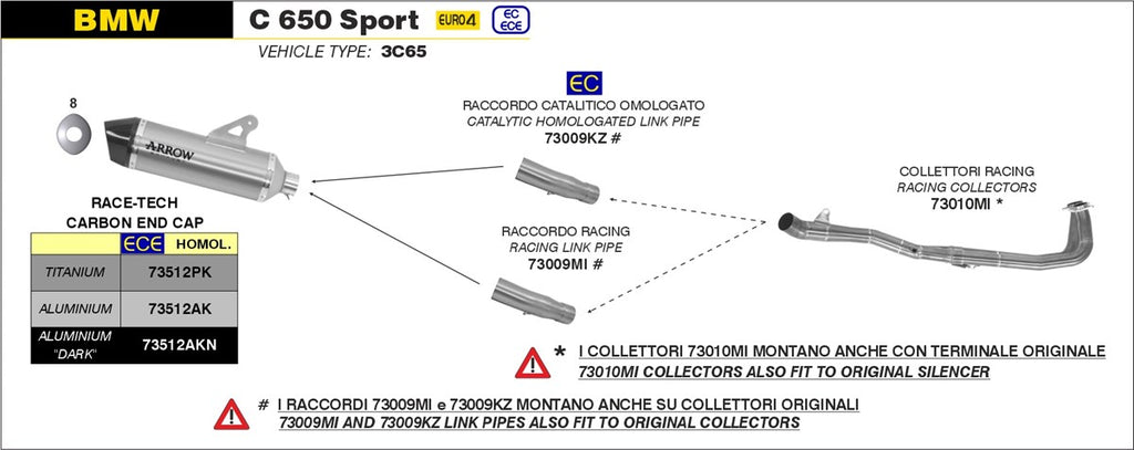 ARROW IMPIANTO SCARICO BMW C 650 SPORT '16/20