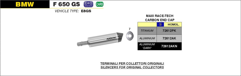 ARROW TERMINALE BMW F 650 GS '08/12