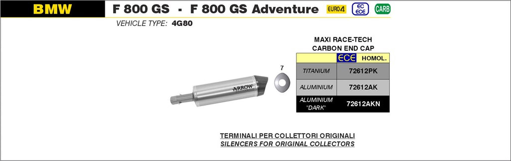 TERMINALE ARROW BMW F800 GS - F800 GS Adventure '17/18 