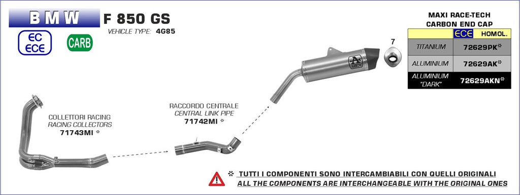 ARROW COLLETTORE BMW F 850 GS '18/20