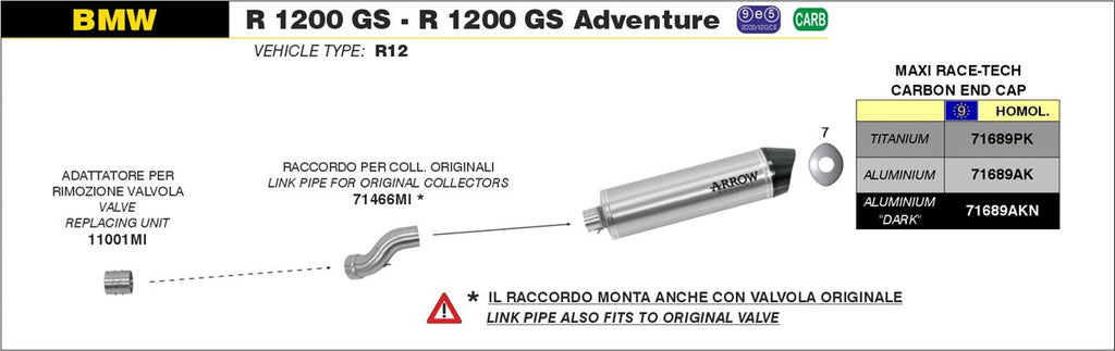 ARROW IMPIANTO SCARICO BMW R 1200 GS - R 1200 GS ADVENTURE '10/12