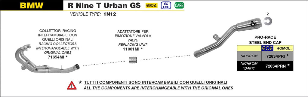 ARROW IMPIANTO SCARICO BMW R NINE T URBAN '17/20