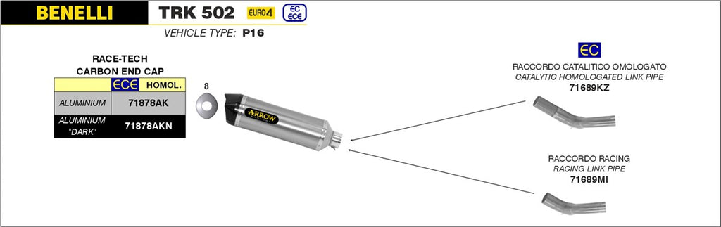 ARROW IMPIANTO SCARICO BENELLI TRK 502 '17/20