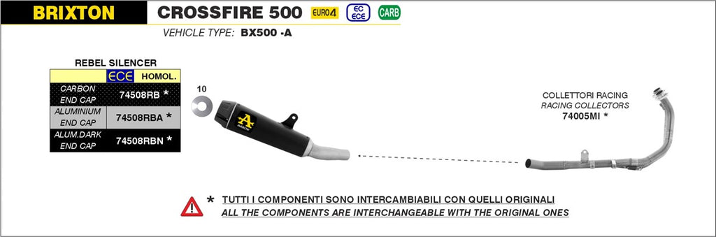 FRECCIA IMPIANTO SCARICO BRIXTON CROSSFIRE 500 '21 