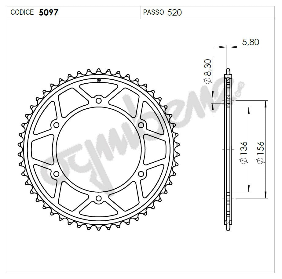 KIT TRASMISSIONE DID BRIXTON 500 CROSSFIRE Cod. 376382000