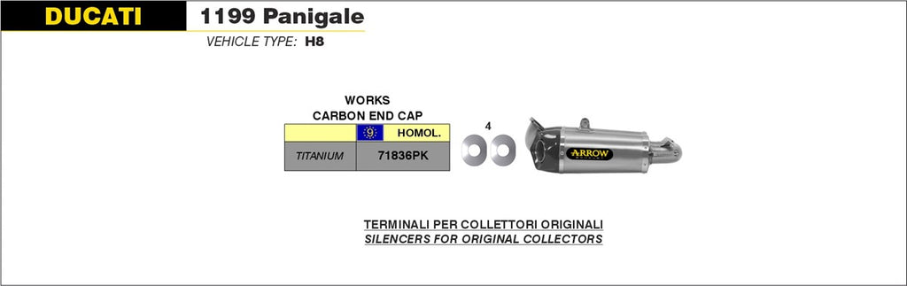 ARROW IMPIANTO SCARICO 1199 DUCATI PANIGALE '12/15