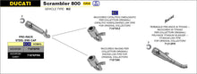 Carica l&#39;immagine nel visualizzatore Galleria, ARROW IMPIANTO SCARICO DUCATI SCRAMBLER 800 (no Desert Sled) &#39;17/20