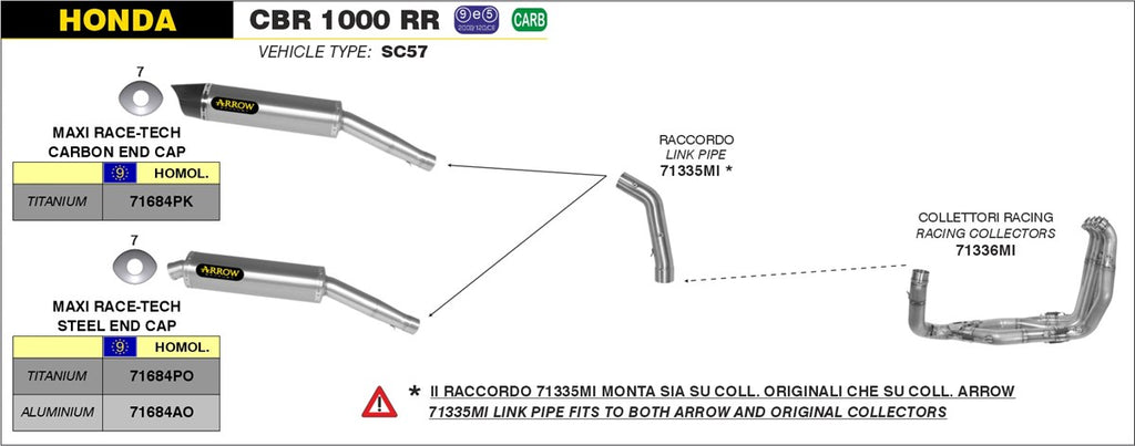 ARROW IMPIANTO SCARICO HONDA CBR 1000 RR '04/07