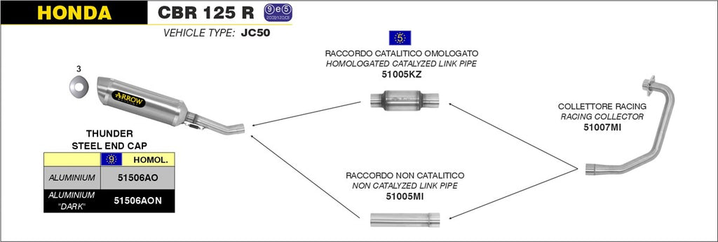 ARROW IMPIANTO SCARICO HONDA CBR 125R  '11/16