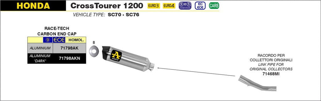 ARROW EXHAUST SYSTEM HONDA CROSSTOURER 1200 '12/20 