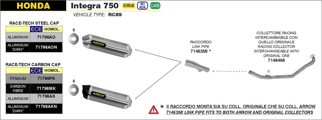 ARROW IMPIANTO SCARICO HONDA INTEGRA 750 - NC 750S - NC750X '14/20