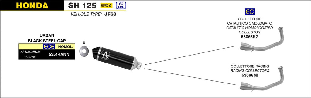 ARROW IMPIANTO SCARICO HONDA SH 125 '17/19 - SH 150 '17/19