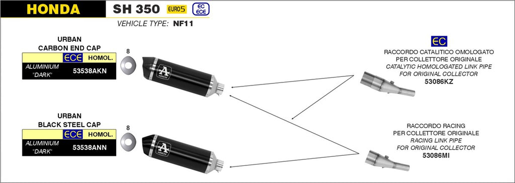 ARROW IMPIANTO SCARICO HONDA SH 350 '21/24