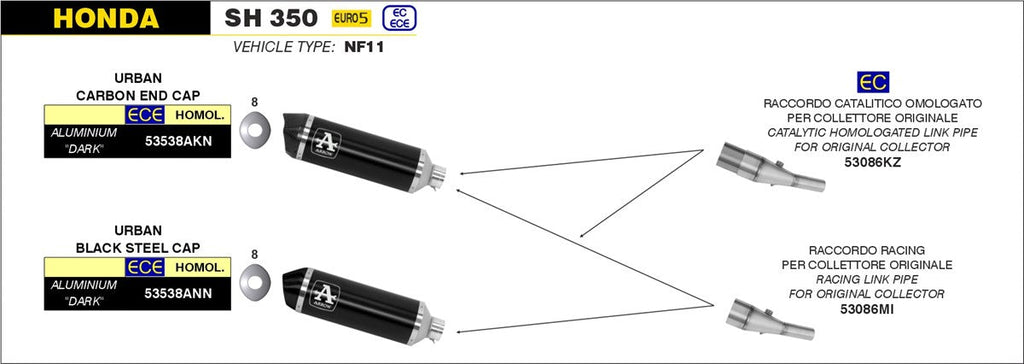 ARROW EXHAUST SYSTEM HONDA SH 350 '21/24 