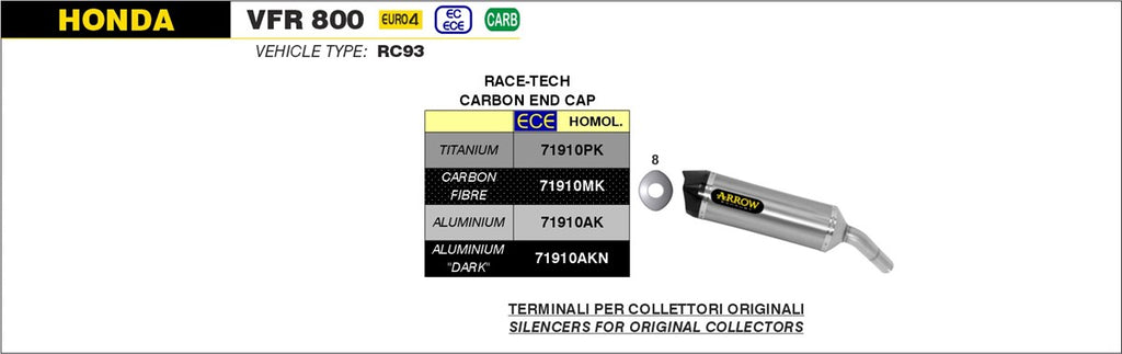 ARROW IMPIANTO SCARICO HONDA VFR 800 '17/20