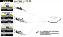Carica l&#39;immagine nel visualizzatore Galleria, ARROW EXHAUST SYSTEM HONDA X-ADV 750 &#39;17/21 