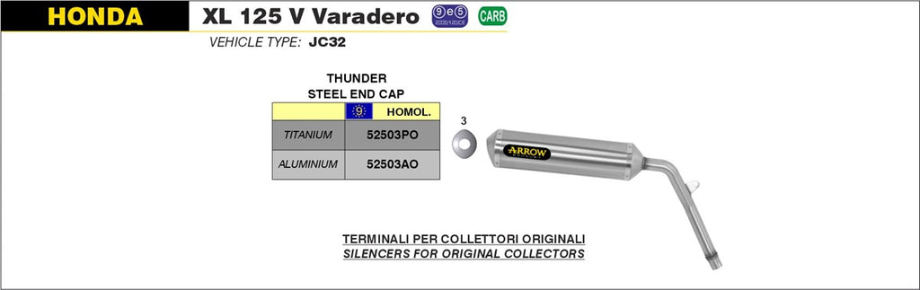 ARROW IMPIANTO SCARICO HONDA XL 125 V VARADERO '01/12