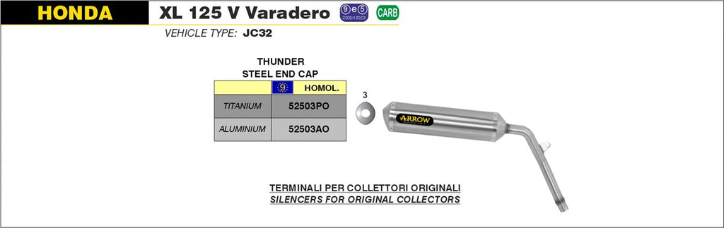 ARROW EXHAUST SYSTEM HONDA XL 125 V VARADERO '01/12 