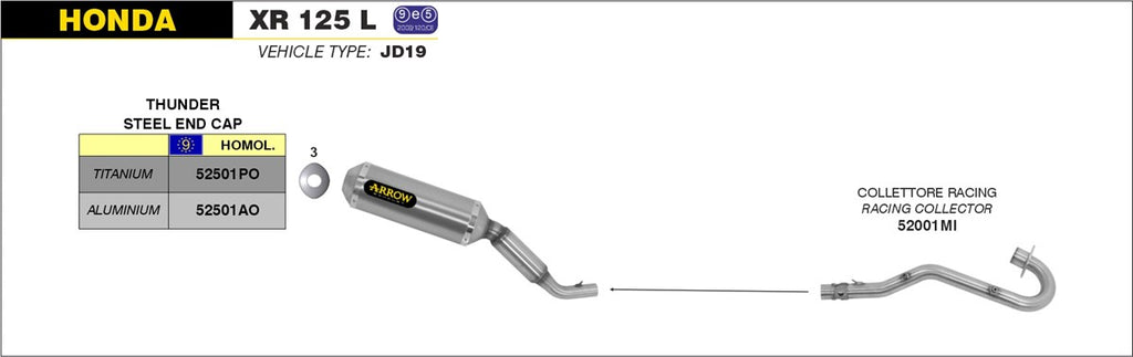 ARROW IMPIANTO SCARICO HONDA XR 125 L '04/05 - XR 125R/SM '04/05