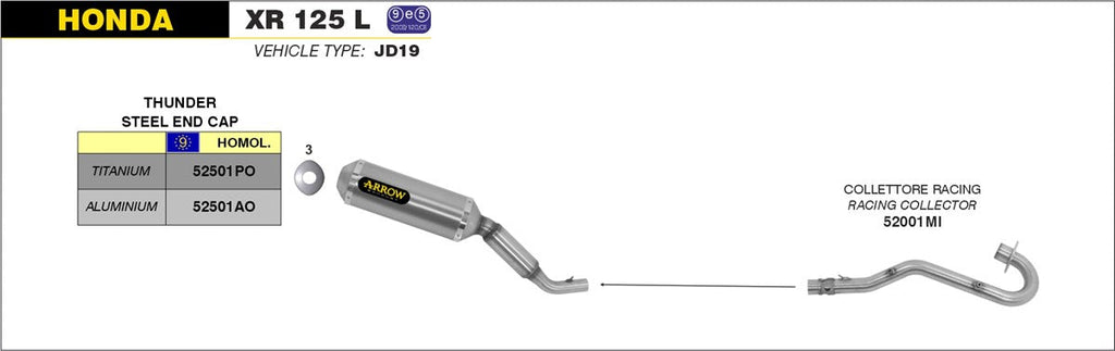 ARROW EXHAUST SYSTEM HONDA XR 125 L '04/05 - XR 125R/SM '04/05 