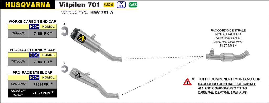 ARROW EXHAUST SYSTEM HUSQVARNA VITPILEN '18/19 
