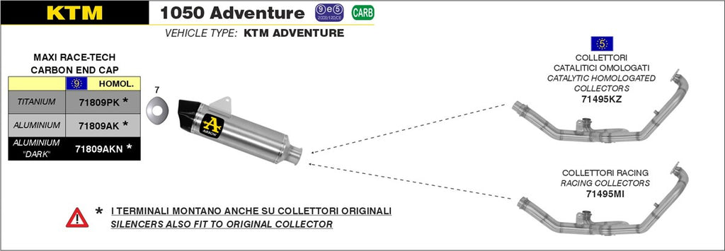 ARROW IMPIANTO SCARICO KTM 1050 ADVENTURE '15/16
