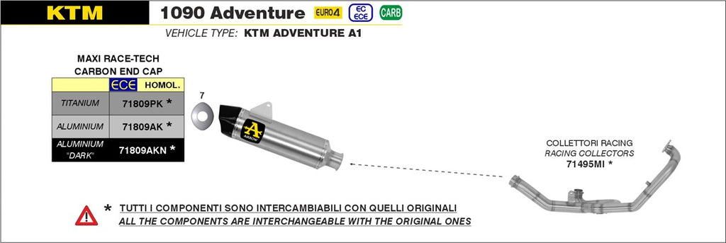 ARROW IMPIANTO SCARICO KTM 1090 ADVENTURE - 1290 SUPER ADVENTURE '17/20