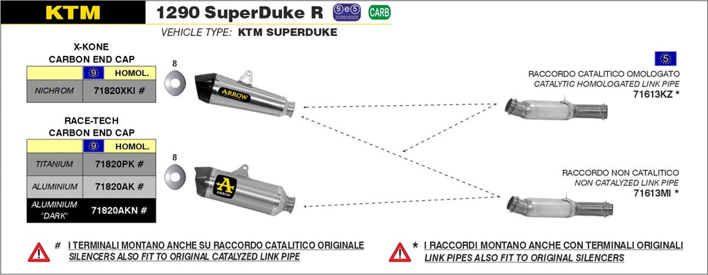 ARROW IMPIANTO SCARICO 1290 SUPER DUKE R '14/16