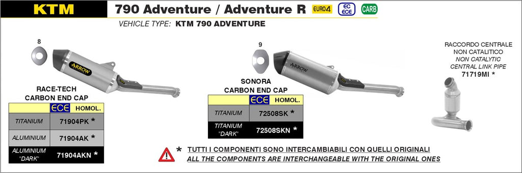 ARROW IMPIANTO SCARICO KTM 790 ADVENTURE '19/20 