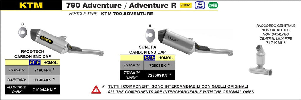 ARROW EXHAUST SYSTEM KTM 790 ADVENTURE '19/20 