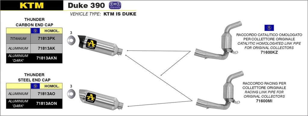 ARROW IMPIANTO SCARICO DUKE 390 '13/16