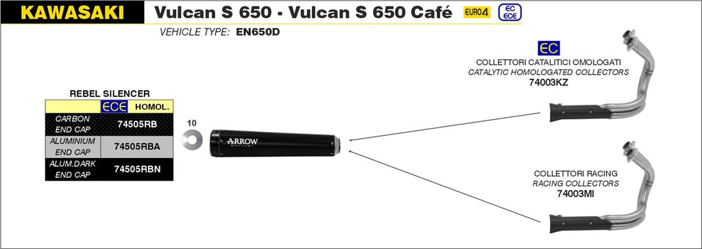 ARROW IMPIANTO SCARICO KAWSAKI VULCAN S 650 - VULCAN 650 CAFE '17/20 