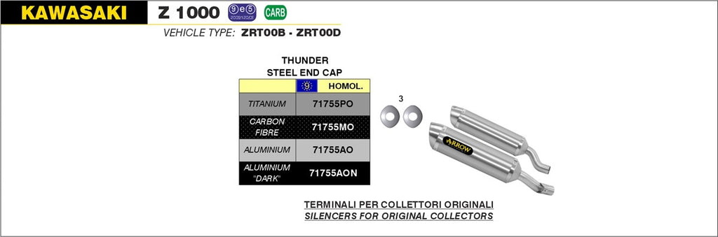 ARROW IMPIANTO SCARICO KAWASAKI Z1000 '10/13 
