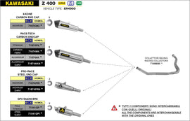 ARROW EXHAUST SYSTEM KAWASAKI Z 400 '19/20 